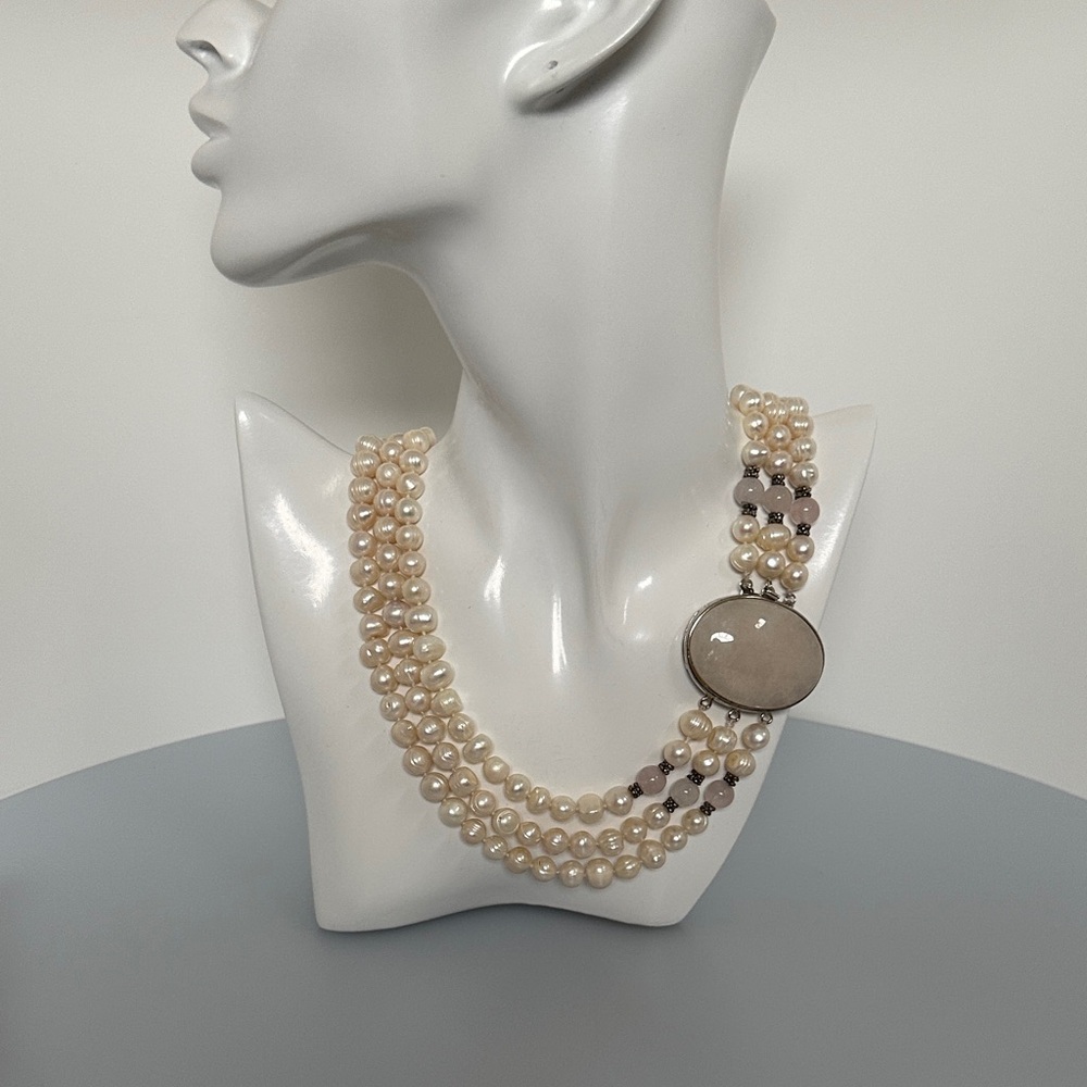 JADE pink real Pearl Necklace